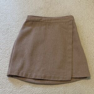 Tan wool mini skirt